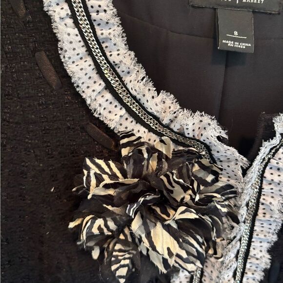 WHBM Sweater Cardigan with Polka Dot Trim size 8 - Picture 5 of 6